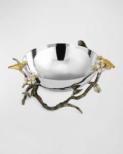 Floral Stem Metal Decorative <b>Bowl</b> Polished Eco-Friendly <b>Serving</b> <b>Bowl</b> for Weddings and Fruits Prices japanese - Product Image 2