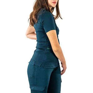 Dernier design, uniforme de spa de beauté personnalisable, tunique extensible, femmes, infirmière, ensembles de blouses d'opération, toile d'hôpital, 100% coton - Product Image 4