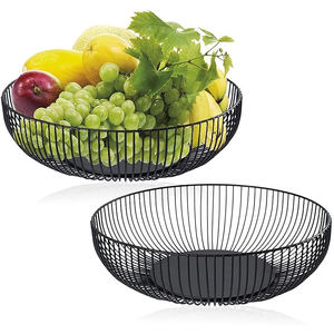 Vente chaude nouveauté fer panier de rangement taille personnalisée table décorative fer panier noir fini maison cuisine ustensile déco - Product Image 4