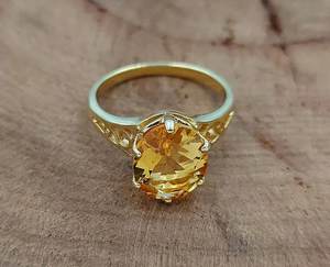 แหวนเงินแท้ 925 ชุบทอง 18K ประดับพลอยซิทรินทรงรี 8x10 มม. ดีไซน์คลาสสิก เหมาะสำหรับงานแต่งงาน งานหมั้น และงานเลี้ยง - Product Image 4