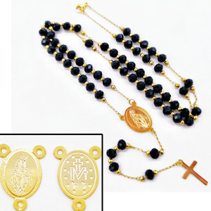 Collar de Rosario Católico al por Mayor con Cuentas de Cristal de 6mm, Medalla de la Virgen María y San Benito con Cruz Colgante - Product Image 5