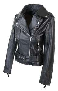 Chaqueta de Cuero para Motocicleta de Moda para Mujer, Estilo Casual, de Cuero Genuino, Estilo Racing, Venta al Por Mayor OEM - Product Image 2