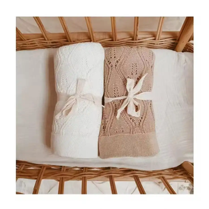 Manta de Bebé Tejida a Crochet Personalizada, Transpirable, Estilo Vintage, Color Sólido, Algodón Orgánico Ecológico, 400 Hilos, Alta Calidad - Product Image 2