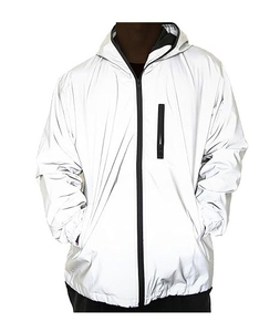 Veste coupe-vent imperméable en toile réfléchissante argentée pour homme, hiver, à capuche, streetwear chaud d'extérieur, lettres sur le devant, écologique - Product Image 1