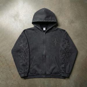 Offres Exceptionnelles : Sweat à Capuche Distressed avec Empiècements Bruts, Style Urbain Hip Hop, Tissu Lourd - Product Image 1