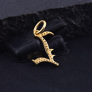 Bijoux en argent massif 925 plaqué jaune pavé de diamant initiale z fait à la main charme Alphabet pendentif bijoux 11x15 MM vente en gros - Product Image 6