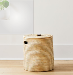 Our BEST SELLER - Ecofriendly Round Storage <b>Basket</b> Rattan with Fabric and Metal Home Decor From Vietnam SISU - Product Image 3
