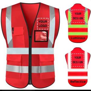 Gilet de Sécurité Routière Gilet de Travail de Construction Moto Sécurité Reflect Veste avec Poche - Product Image 2