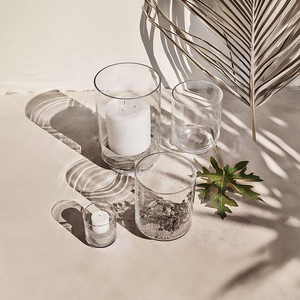 VHV4307 - Taylor Raised Hurricane Pillar Candle Holder / <b>Vase</b> - 6.6 - Product Image 5