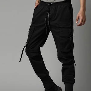 Zipper Pocket Design Men <b>Cargo</b> Pants Drawstring Ankle Cuff Men <b>Cargo</b> Pant <b>Vintage</b> Style Washed Men <b>Cargo</b> Pants - Product Image 2