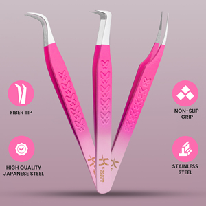 Pinces à cils de qualité supérieure, KHADMI IMPEX, pointe en fibre, pinces à cils droites et courbes, et pinces à cils volumineuses - Product Image 6