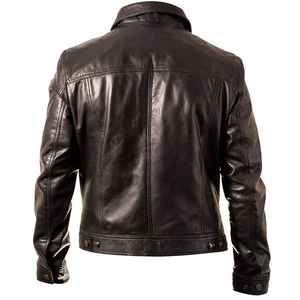 Venta al por mayor chaqueta de cuero diseño elegante a prueba de viento transpirable más demandado peso pesado cómodo cremallera hasta hombres chaqueta de cuero - Product Image 4