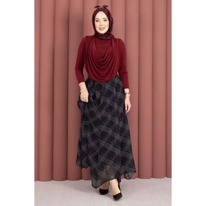 Black Plaid Asymmetrical Chiffon <b>Skirt</b> Soft Breathable Cotton Digital Print Sweet Ball Gown Design XS Size Empire Short - Product Image 4