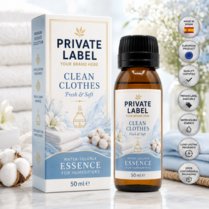 Private Label Clean Clothes Water Soluble Fragrance Essence 50ml OEM | Humidifier & Aroma <b>Diffuser</b> Fragrance | Spain EU - Product Image 1