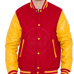 Logo personnalisé Letterman Veste avec des vêtements de mode de qualité supérieure avec manches en cuir et col montant - Product Image 1