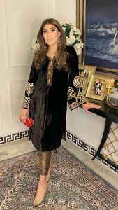 NEW--INDIAN & robe pantalon élégante brodée sur KURTA avec brocart pour fête-robe pour fête/mariage = 2023 - Product Image 2