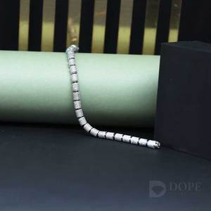 Pulsera de diamantes de corte redondo, oro blanco sólido de 18 quilates con diseño exclusivo chapado en oro para cada destino - Product Image 5