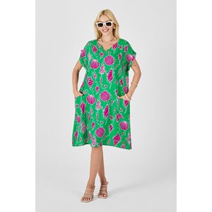 Abito Oversize con scollo a V fantasia a conchiglia - Product Image 6