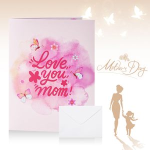 Feliz Día de la madre <span class=keywords><strong>Pop</strong></span> Up Card LIGHTS MUSIC 3D Butterfly Popup Card para todas las ocasiones - Product Image 4