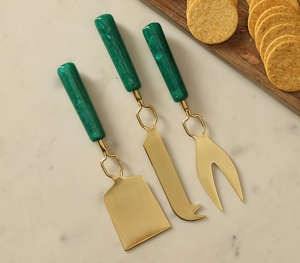 Juego de cubiertos de acero inoxidable más vendidos para hoteles Mango de madera y resina Cuchillo Tenedor Queso para Cocina - Product Image 2