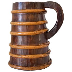 ถ้วยชาไม้ทรงถังทำจากไม้ธรรมชาติเกรดสูงถ้วยชาไวน์แก้วสำหรับดื่มชานมกาแฟเบียร์เครื่องดื่มร้อน - Product Image 5