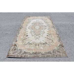 พรมขนสัตว์ทรงสี่เหลี่ยมผืนผ้าแบบวินเทจสีน้ำตาลเบจ5.3X9.5ฟุตงานเย็บปะต่อกันสำหรับวัยรุ่นที่อาศัยอยู่ข้างเตียง - Product Image 1