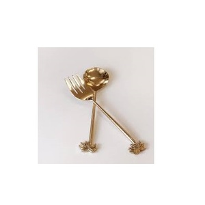 Cuillère en laiton de conception simple pour le nouveau design Cuillère à dessert et fourchette Set Servir la salade Cuillère en laiton à bas prix - Product Image 5