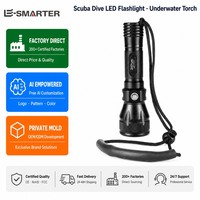Lampe de plongée IP68, lampe torche LED rechargeable par USB, lampe de plongée sous-marine en alliage d'aluminium, faisceau zoomable