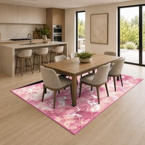 Tapis RUGS DEPOT LXDP-0059 – Tapis ethnique multicolore neutre Kilim imprimé numériquement, lavable en machine, en chenille, antidérapant – Vente en gros - Product Image 4