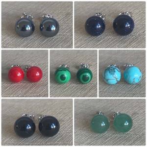 Boucles d'oreilles clous en argent sterling brut non façonné en onyx noir naturel, serties de pierres, plaquées or, 12 mm, certifiées IGI, pour les fêtes, le quotidien, cadeau - Product Image 2