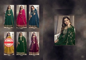 ผ้าไหมพรีเมี่ยมสำหรับงานปักตามลำดับและงานปัก pent withsequence งานปัก dupatta คอลเลกชันขายส่ง - Product Image 3