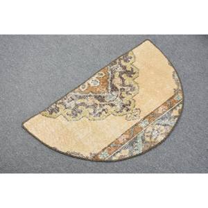 Alfombra de lana clásica Beige marrón de 2,5X1,5 pies, diseño de retazos turco para entrada, sala de estar o dormitorio, respaldo de látex - Product Image 4