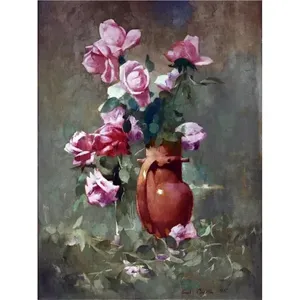 Mural de Arte de pared de cocina y baño-Rosas en urna Accent Tile Backsplash Murales de pared de cerámica para decoración del hogar - Product Image 1