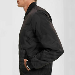Veste bomber en toile de haute qualité, à col montant, avec logo sur le devant, pour homme, chaude, pour l'extérieur, coupe classique, vente chaude - Product Image 3
