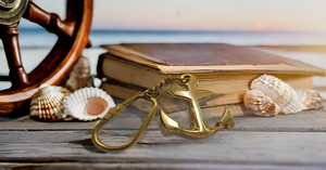 Llavero de ancla Náutica de latón antiguo Llavero marino coleccionable con llavero de metal de ancla - Product Image 6