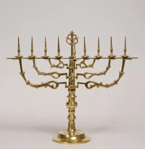Les menorahs en métal design en vrac sont livrées dans des finitions élégantes, ce qui en fait le cadeau Judaica parfait pour les occasions religieuses - Product Image 4
