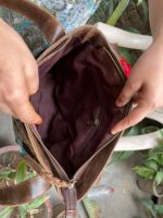 Dompet Kulit Sapi Asli Berkualitas Premium, Kantong Kecil dengan Tali Pendek, Penutup Ritsleting, Tali Kulit, Dompet Uang Wanita