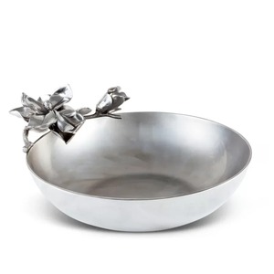 ชามใส่ผลไม้โลหะชุบด้วยไฟฟ้าทำจากเงินที่ยั่งยืนที่สุดของอินเดียออกแบบลายดอกไม้สำหรับตกแต่งโต๊ะในบ้านสไตล์ล่าสุด - Product Image 6