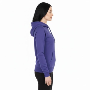 Nueva llegada: Sudadera con capucha violeta vibrante 100% algodón puro, estilo streetwear de lujo, corte ajustado, peso pesado, venta al por mayor. - Product Image 4