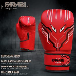 Gants d'entraînement de boxe et MMA FARABI SPORTS en cuir PU personnalisables avec support de poignet pour fermeture, séchage rapide, protection UV, idéaux pour l'extérieur - Product Image 4