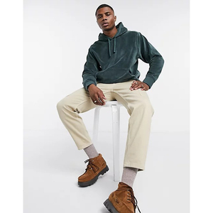 Sweat-shirt à capuche en velours uni tendance pour l'hiver et l'automne, unisexe, avec logo brodé, personnalisable, de haute qualité, pour homme - Product Image 1