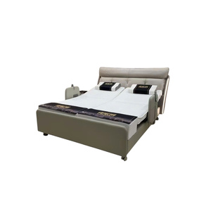 ECU SMART DUO PRO King Size Ergonomic Faux Leather <b>Bed</b> Modern Style Adjustable Soft <b>LED</b> Metal Frame Storage Bedroom Apartment - Product Image 2