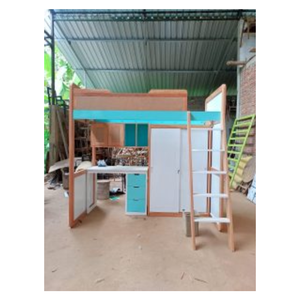 WAFER Sillón de madera de caoba maciza de lujo Durable Litera elegante Asiento acolchado Muebles de dormitorio Cómodo para niños - Product Image 1