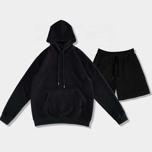 2024 <b>Top</b> Trending <b>Men's</b> Plus Size Breathable Cotton Hoodies Shorts Set OEM Custom Logo Design High Street Style Two-Piece Summer - Product Image 4