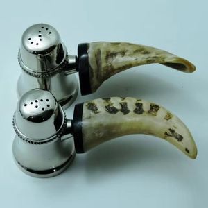 Ensemble de moulins à sel et à poivre nouveau design en laiton nickelé et corne Accessoires de cuisine Idées de produits - Product Image 6