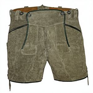 กางเกงหนังวัวแท้แบบแห้งเร็วสำหรับผู้ชาย ลายหนังกลับ หนา 1.2 มม. มีทุกขนาด สำหรับเทศกาลอ็อกโทเบอร์เฟสต์และเทศกาลบาวาเรีย - Product Image 1