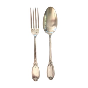 Ensemble de 2 couverts en acier inoxydable Couverts Cuillère Fourchette Cuisine parfaite Restaurant de table Utiliser des produits finis plaqués or - Product Image 1