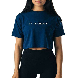 Top court pour femmes de meilleure qualité T-shirt coupe ajustée séchage rapide couleur et taille personnalisées Top court manches courtes - Product Image 1