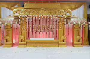 Exportations de Mandap DST en bois de mariage de conception de Paisley proéminent acheter l'événement de vente de fabricant de Mandapam en bois de mariage indien personnalisé - Product Image 5