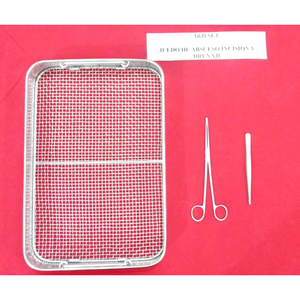 Juego de Instrumentos de Drenaje por Incisión (I&D) de Acero Inoxidable Manual Profesional MayoMed, Modelo MM-0023 con Bandeja de Malla, Certificado CE - Product Image 1